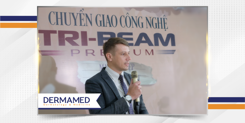Đại diện Jeisys Việt Nam trong lễ chuyển giao công nghệ Tri-beam Premium tại Thế Giới Sắc Đẹp Buôn Ma Thuột